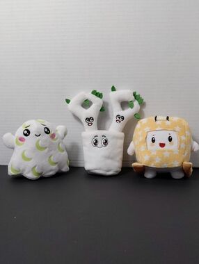 Lankybox Plush- Glow in-the-dark Moonlit Ghosty, Yellow Star Boxy & Sticky